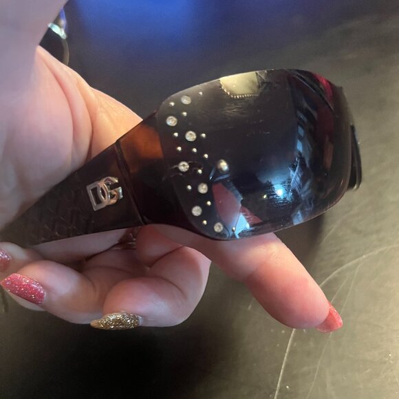 DG Sunglasses Good Condition Tortoise Shell With Diamond look Accents - Picture 1 of 11